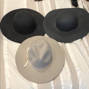 Bundle of 3 large grey and taupe hats BNWOT